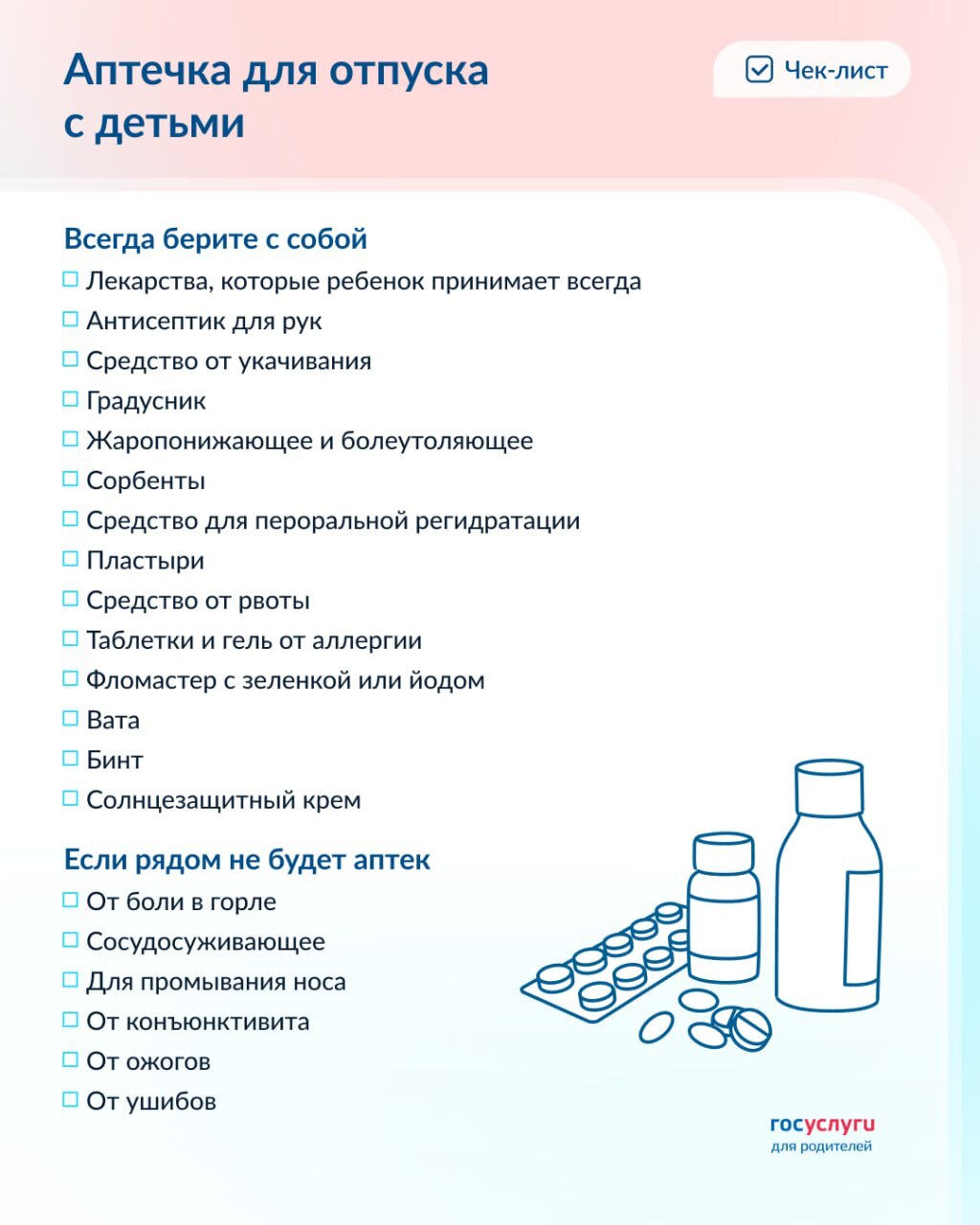 Аптечка для путешествий. Что взять в дорогу для отпуска с детьми..