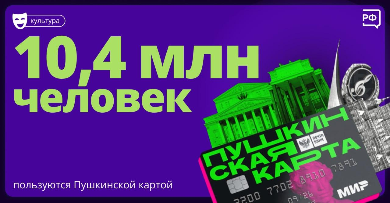 У Пушкинской карты уже более 10 миллионов пользователей.