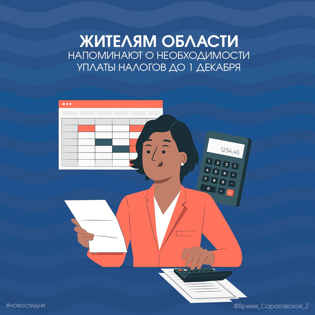 Жителям области напоминают о необходимости уплаты налогов до 1 декабря.