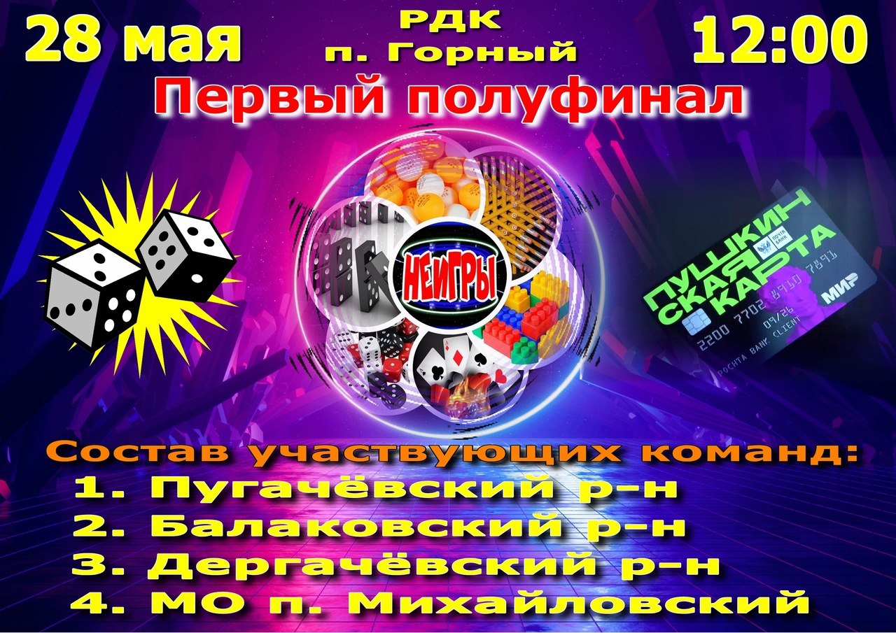 28 мая 2025 года в Районном Доме культуры п. Горный состоится 1 этап межрайонных соревнований &quot;НЕИГРЫ&quot;.